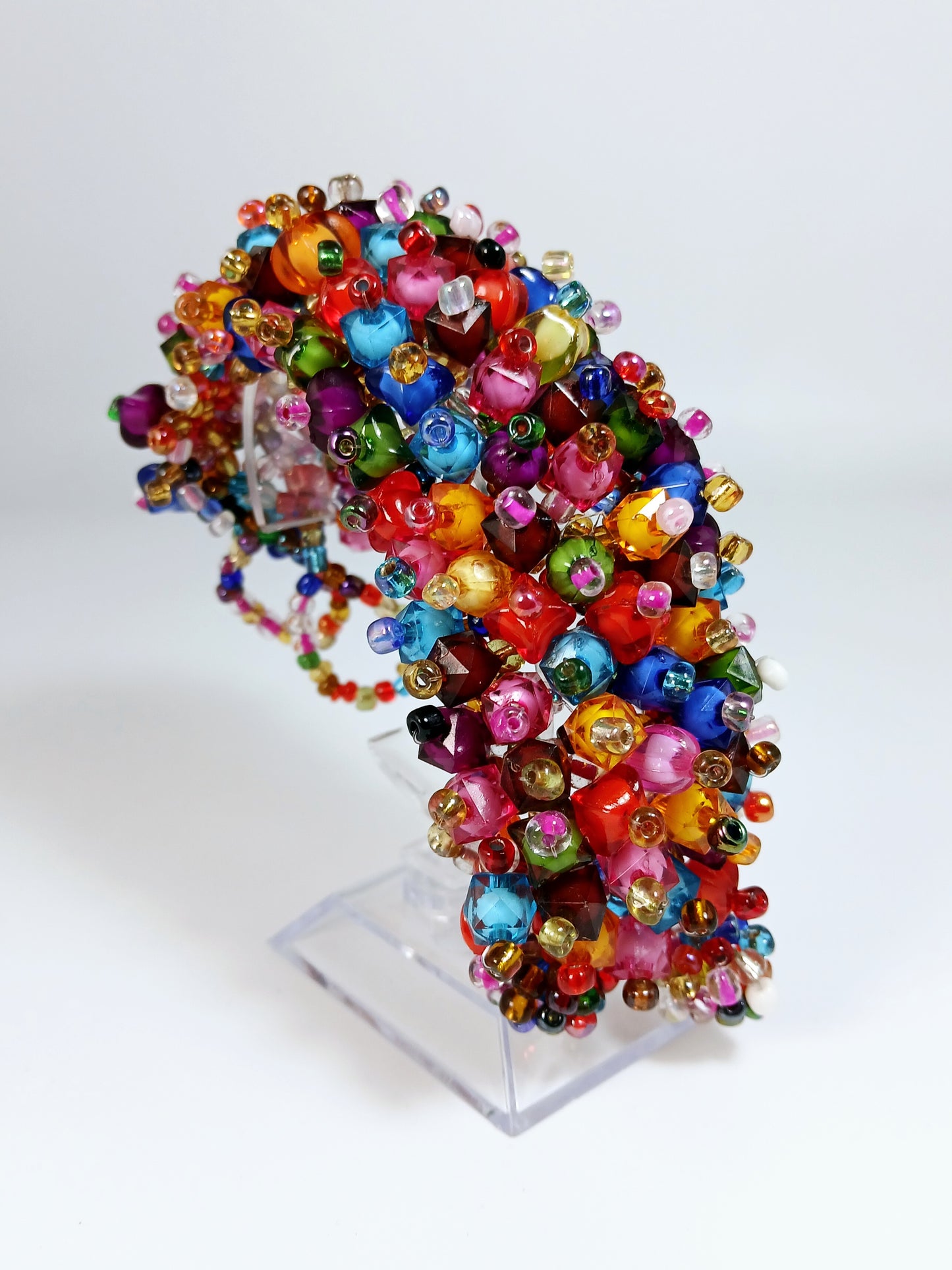 Multicolored beaded bracelet.