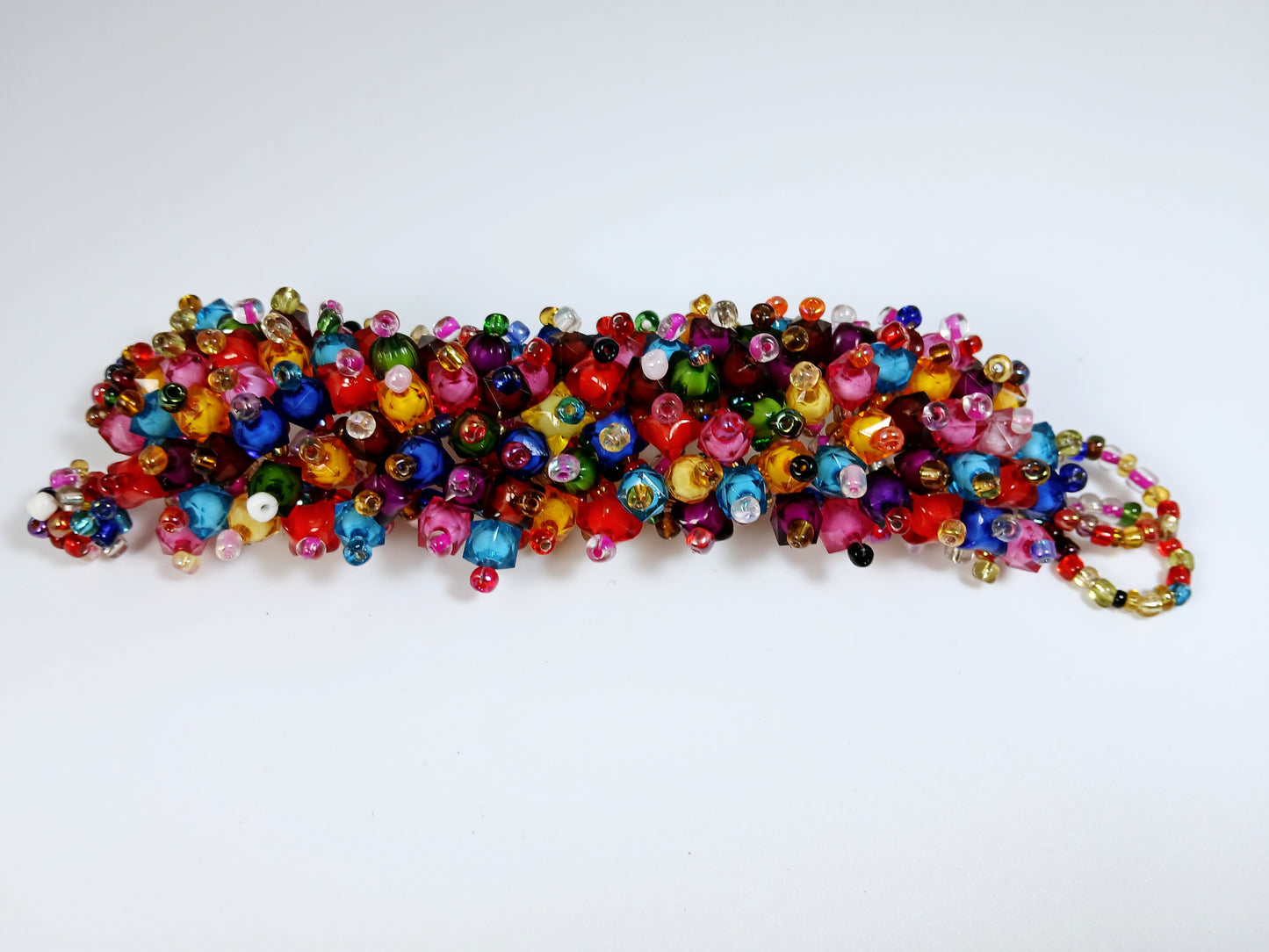 Multicolored beaded bracelet.