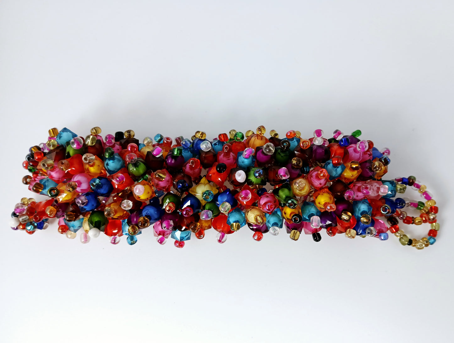 Multicolored beaded bracelet.